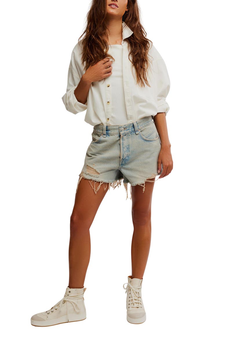 Now or Never Denim Shorts, Alternate, color, WELL WORN