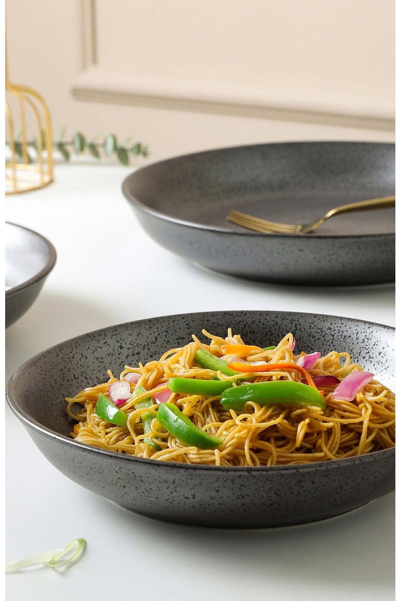 Valencia Porcelain 3-Piece Serving Bowl Set, Alternate, color, Metallic Grey