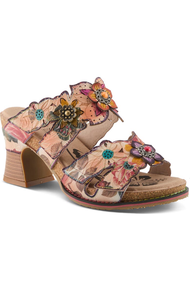 L'Artiste by Spring Step Radiating Sandal, Main, color, Peach Multi