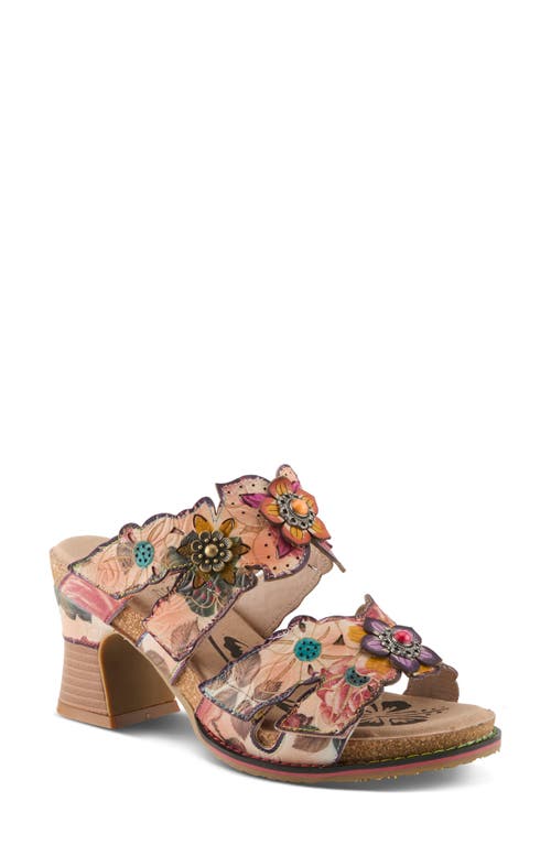 L'artiste By Spring Step Radiating Sandal In Peach Multi