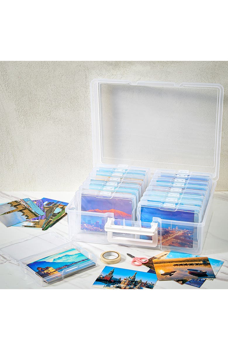 SORBUS 4x6 Photo Storage with Case, Alternate, color, Clear