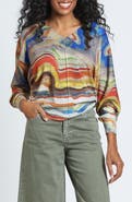 APNY Marbleized Earth V-Neck Sweater