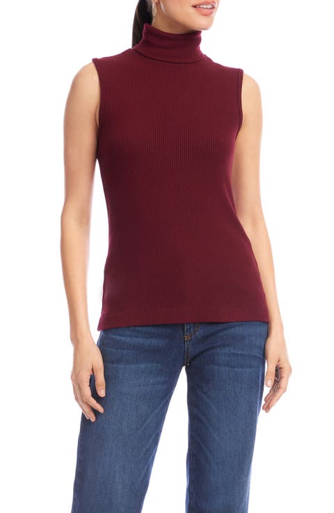 Turtleneck Rib Sleeveless Top