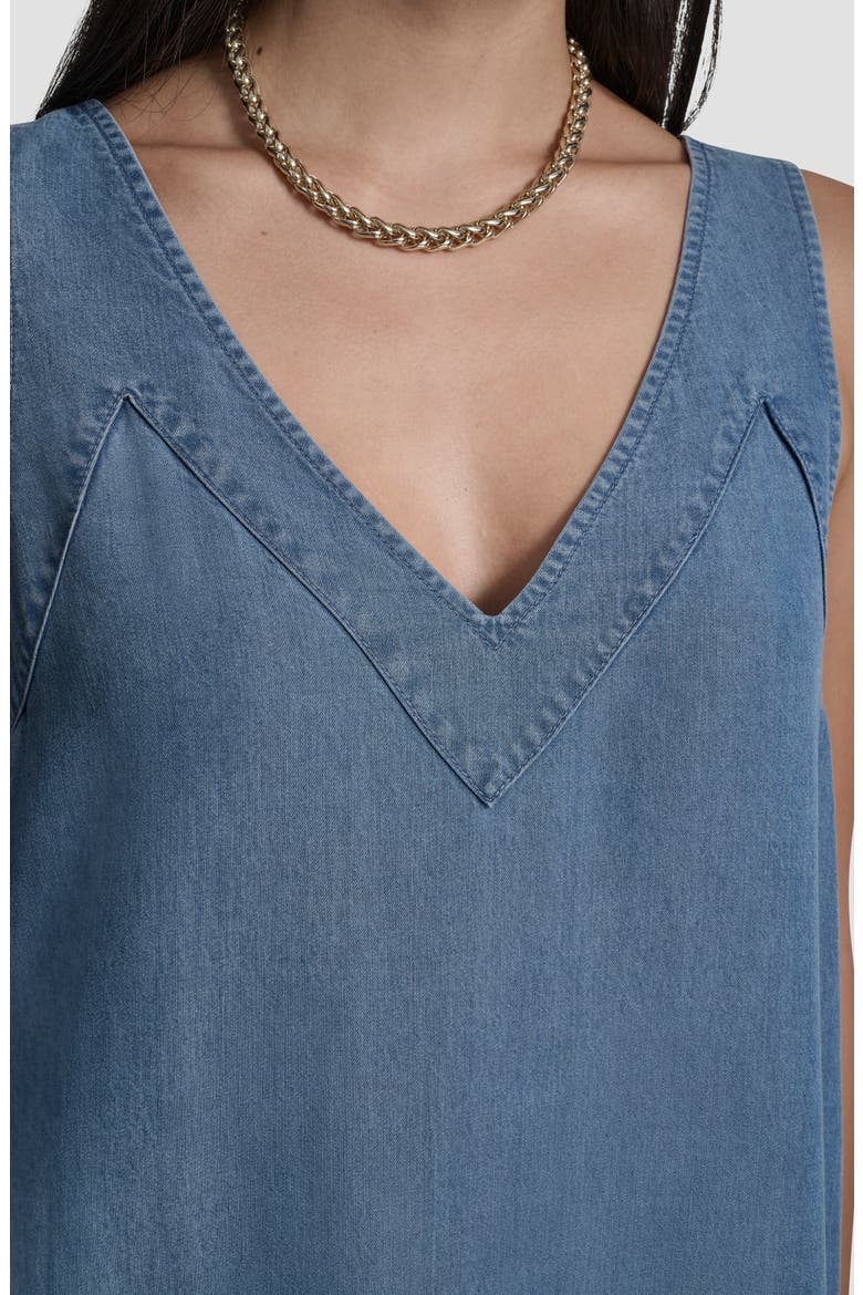 Sleeveless Chambray Midi Dress, Alternate, color, STREAM