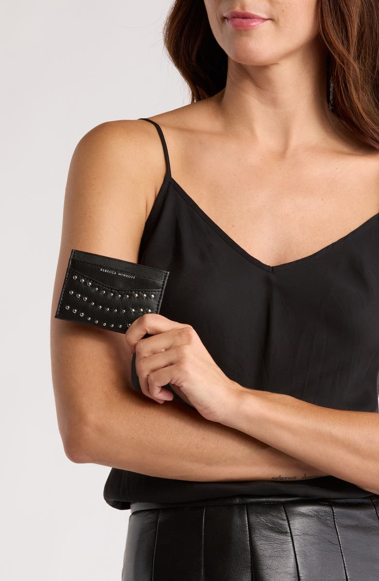 Rebecca Minkoff Studded Card Case, Alternate, color,