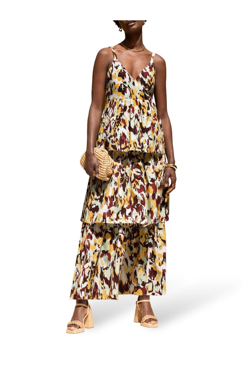 Confetti Printed Tiered Dress, Alternate, color, Pink