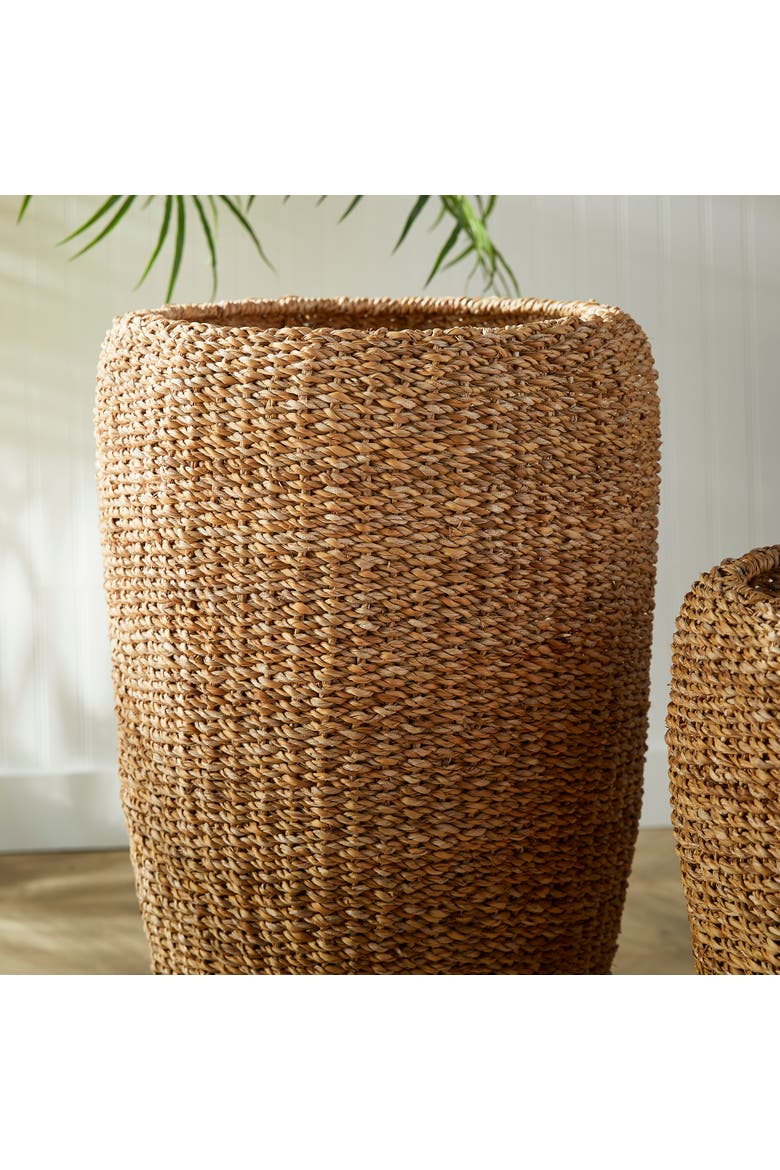 Seagrass Tall Round Decorative Planters, Set of 2, Alternate, color, Brown