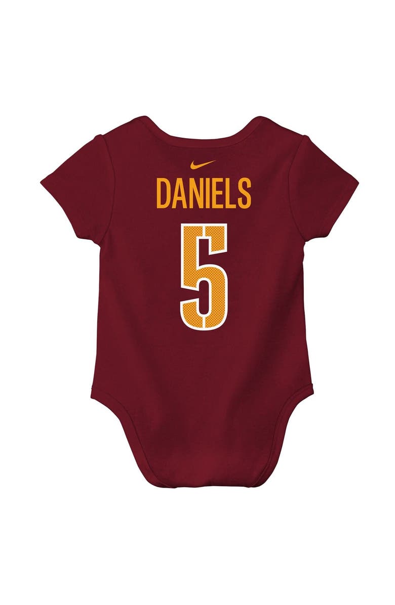Nike Newborn & Infant Nike Jayden Daniels Burgundy Washington Commanders Player Name & Number Bodysuit, Alternate, color, Burgundy