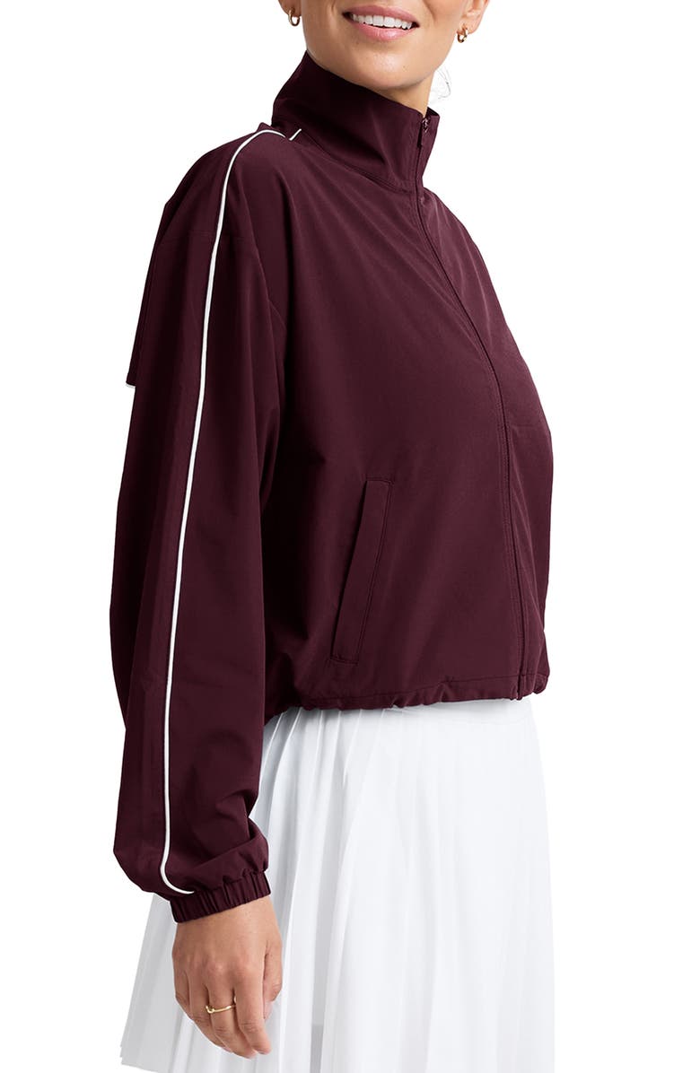 Beyond Yoga Track Jacket, Alternate, color, Black Cherry