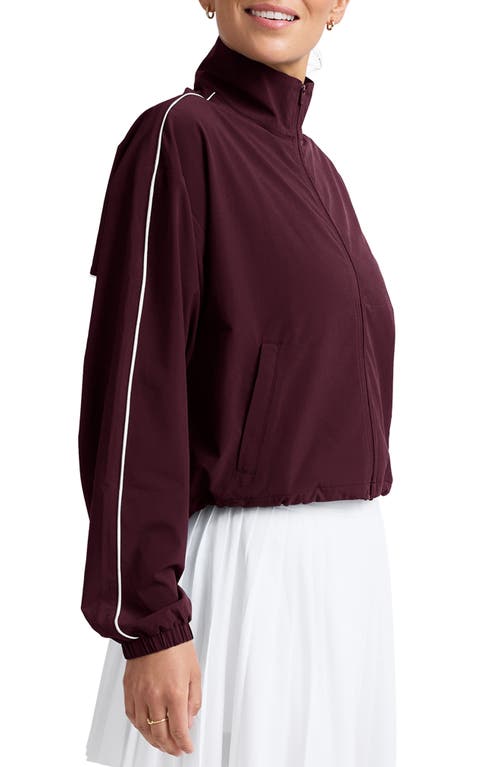 Beyond Yoga Track Jacket In Burgundy