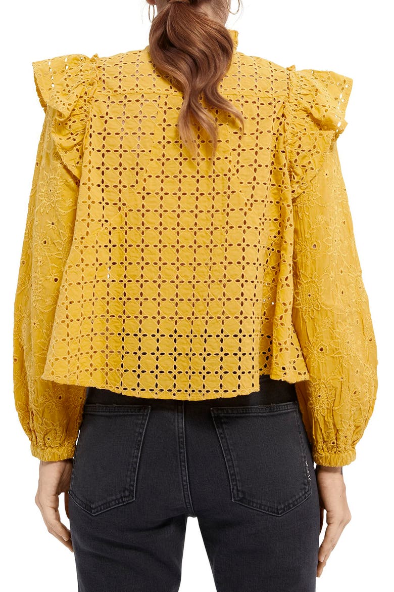 Eyelet Top, Alternate, color, GOLDEN YELLOW