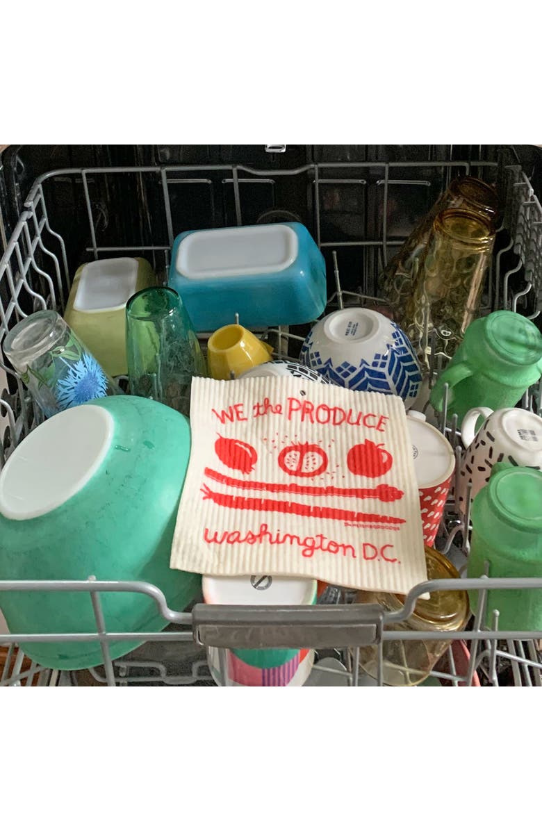 The Neighborgoods DC Flag Dish Towel + Sponge Cloth Gift Set, Alternate, color, Red