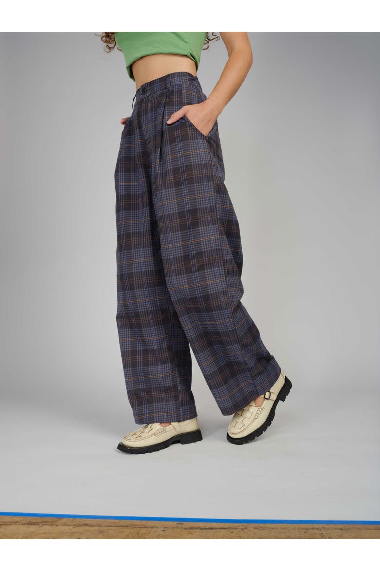 Rylie Wide Leg Denim Pant, Alternate, color, Plaid