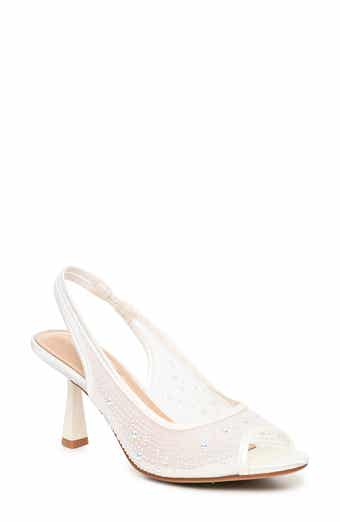 Peeps Crystal Peep Toe Slingback Pump