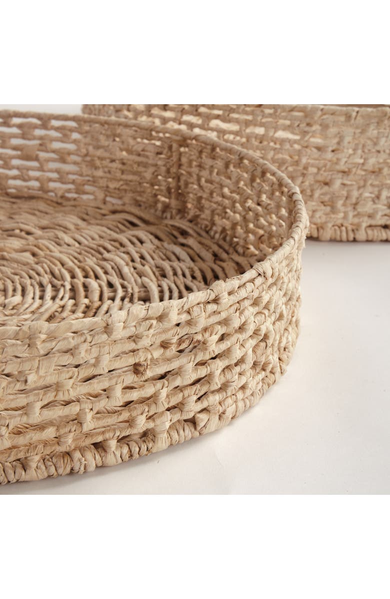 Napa Home & Garden Juliet Abaca Round Trays, Set of 2, Alternate, color, Brown