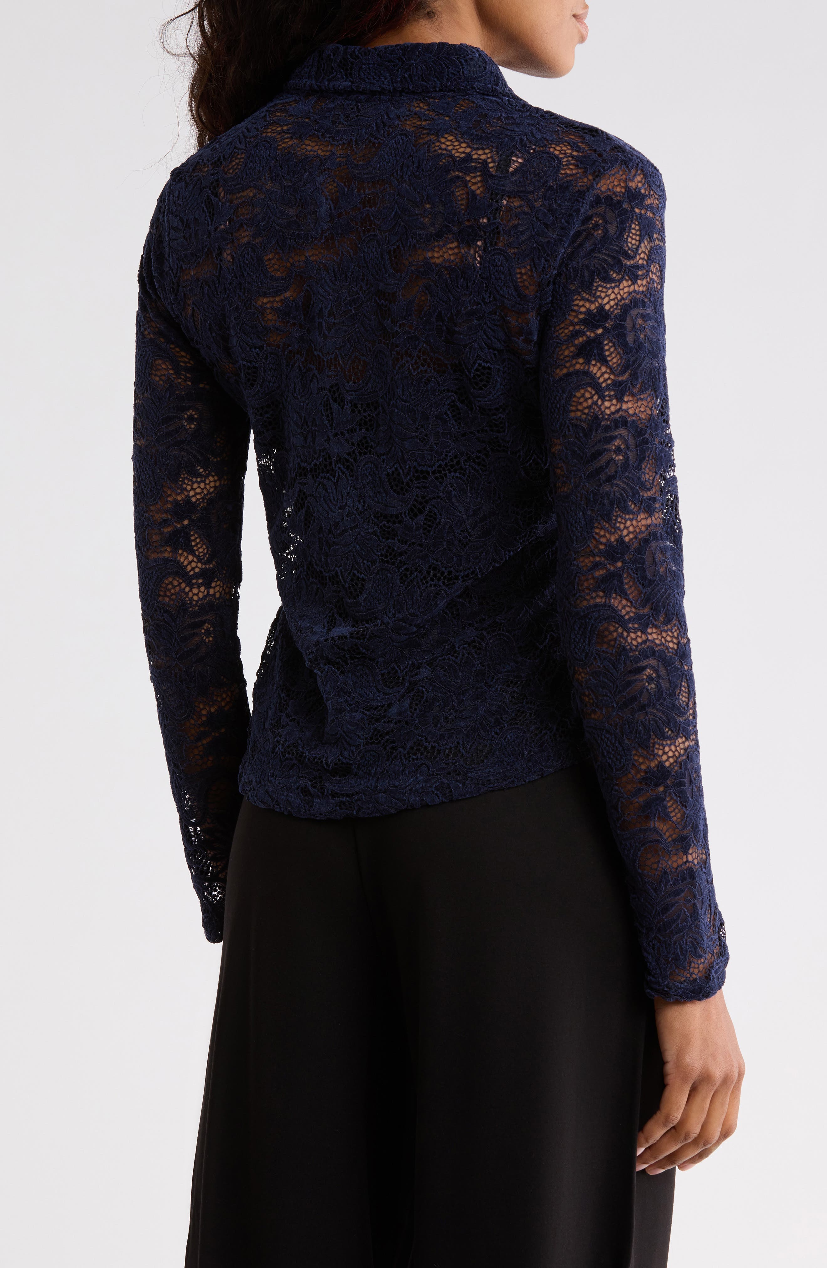 Lace Button-Up Shirt