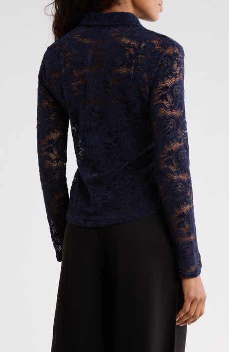 Lace Button-Up Shirt