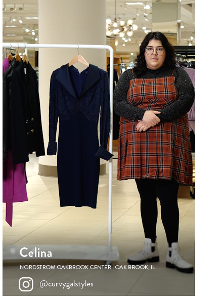 Long Sleeve Lace & Crepe Dress video