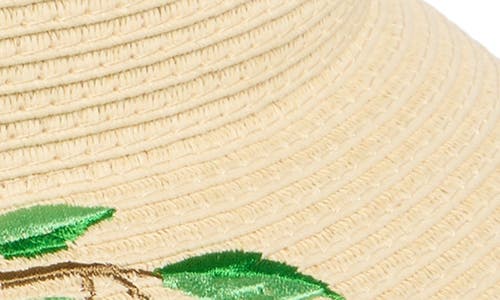 Steve Madden Embroidered Straw Bucket Hat