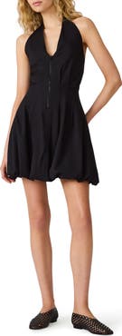 Steve Madden Dianna Halter Neck Stretch Cotton Minidress