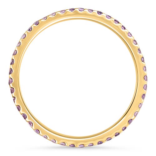 Bliss Diamond 3/4ct Genuine Amethyst Eternity Ring Stackable Band 14k Gold