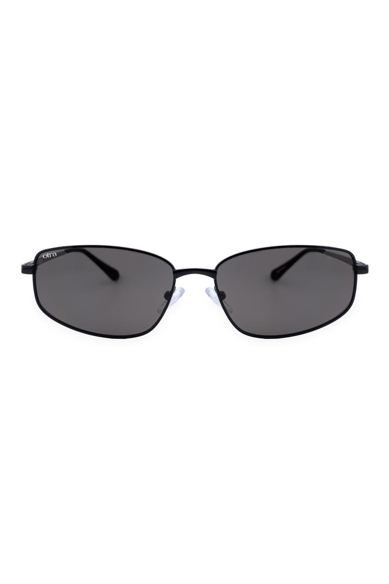 Willow Rectangular Sunglasses, Main, color, BLACK/ SMOKE