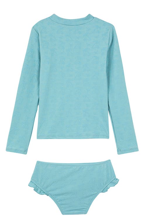 GOTTEX GOTTEX KIDS PALM PARTY TEXTURED LONG SLEEVE RASH GUARD SET 