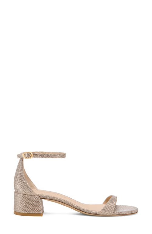Stuart Weitzman Nudist Metallic Ankle-strap Sandals In Poudre
