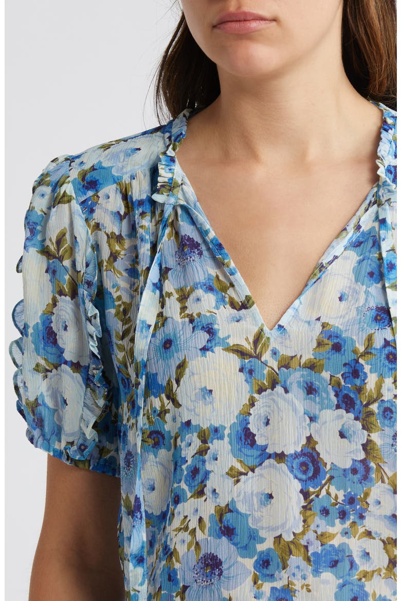 Dandelion Tie Neck Silk Top, Alternate, color, FRENBLUMLT