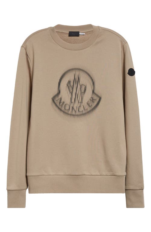 Moncler Blurred Logo Graphic Sweatshirt In Sand Beige