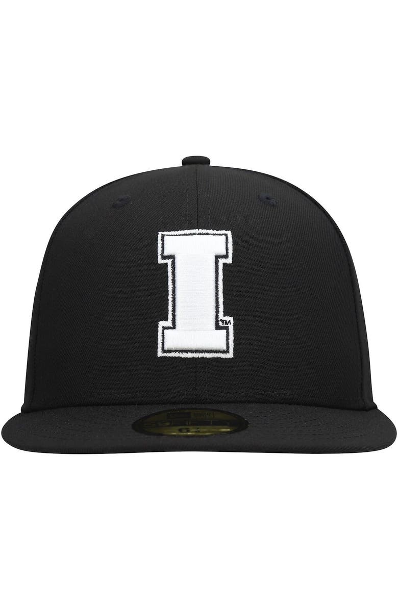 New Era Men's New Era Iowa Hawkeyes Black & White 59FIFTY Fitted Hat, Alternate, color,