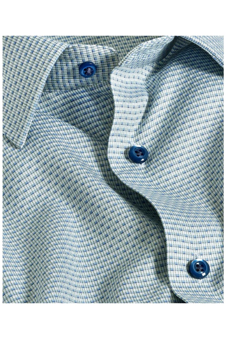 Trim Fit Micro Dobby Cotton Dress Shirt, Alternate, color, SAGE/ BLUE