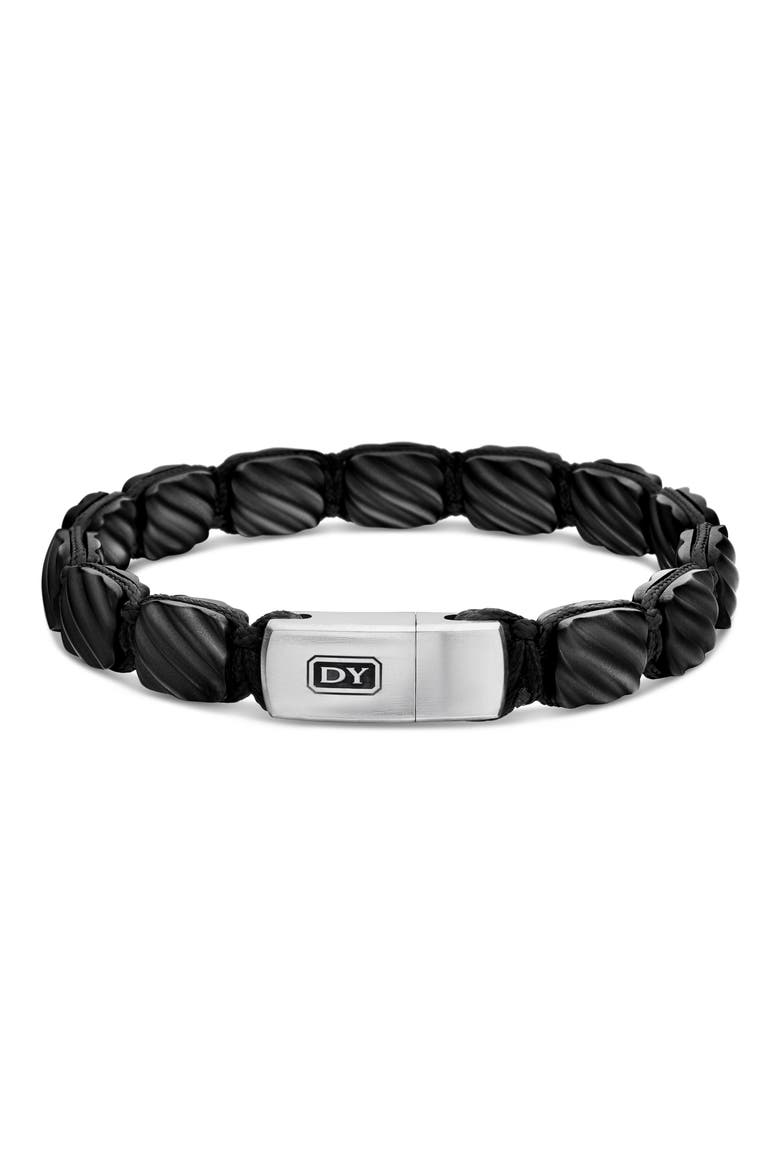 Men's Woven Tile Bracelet in Black Titanium & Sterling Silver, Alternate, color, BLCK TITANIUM W/ STERLING SILV