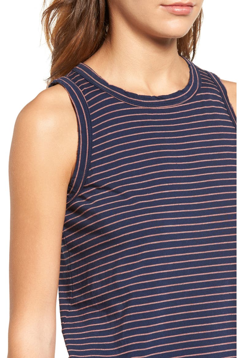 The Muscle Tee Stripe Tank, Alternate, color, NAVY SONIC STRIPE