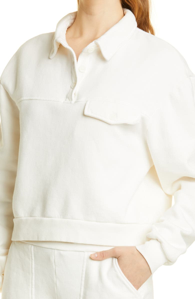 The Range Cotton French Terry Polo Sweatshirt, Alternate, color,