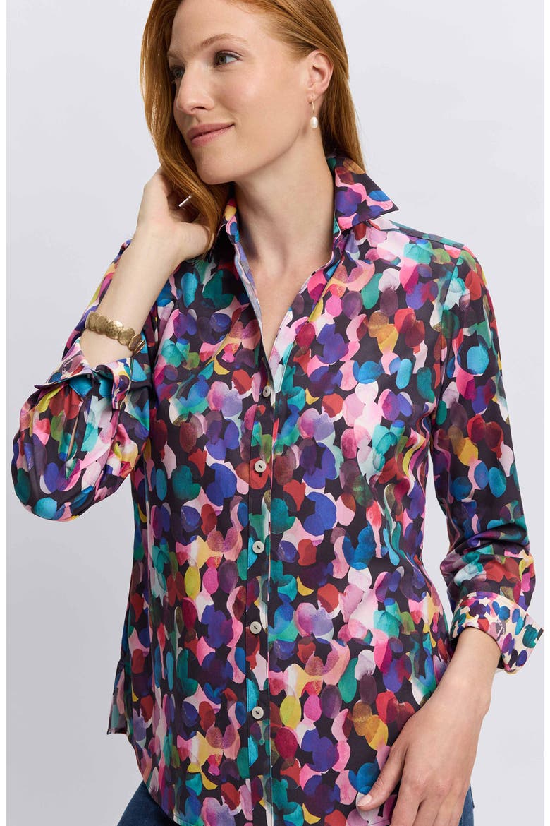 Mary City Lights Cotton Button-Up Shirt, Alternate, color, MULTI