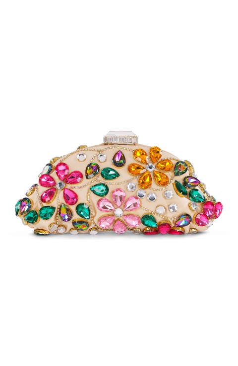 Jem Crystal Floral Clutch