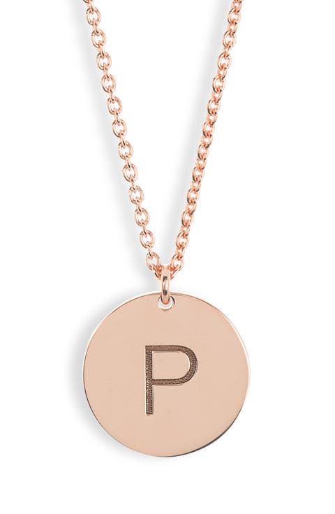 Initial Disc Pendant Necklace