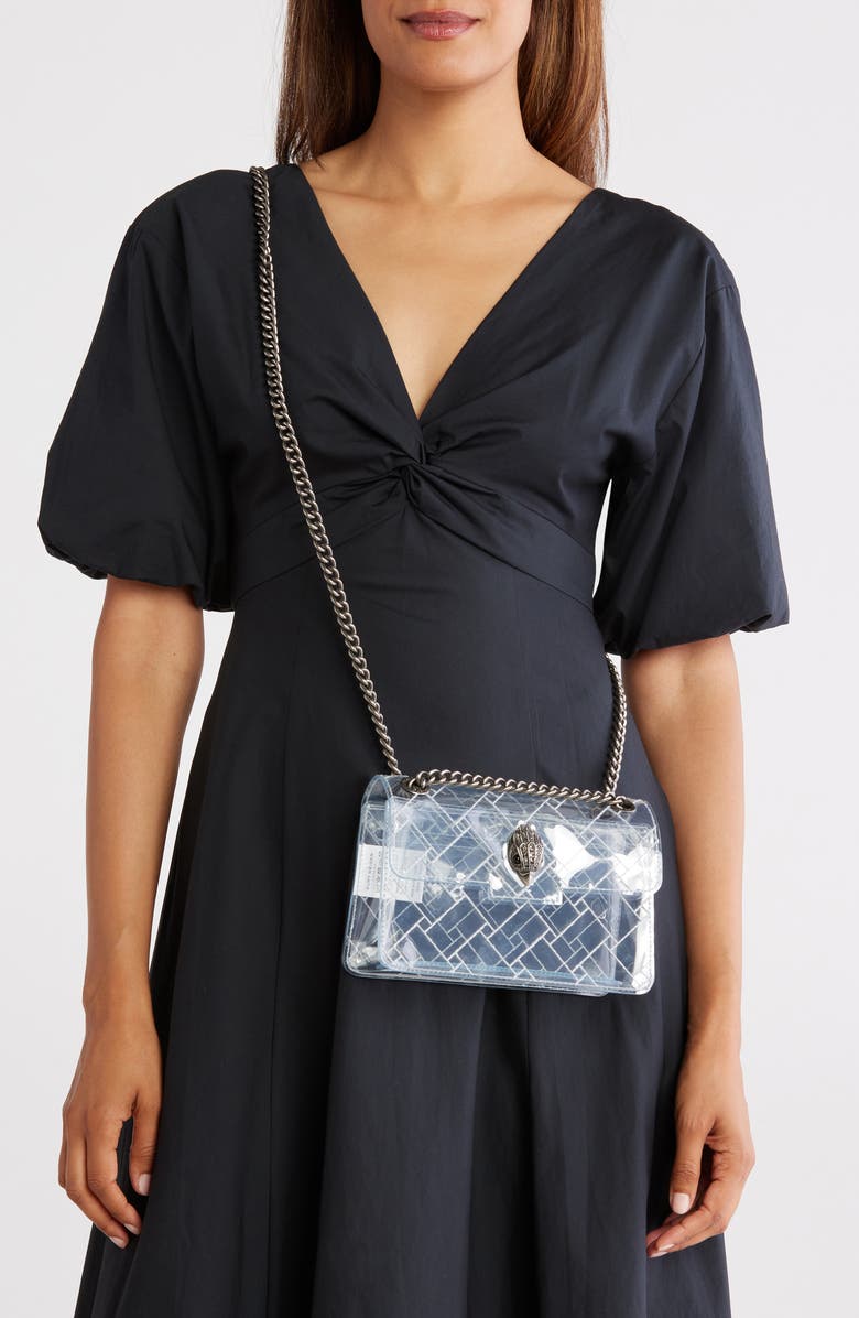 Kurt Geiger London Mini Kensington Vinyl Convertible Clear Crossbody Bag, Alternate, color, Clear