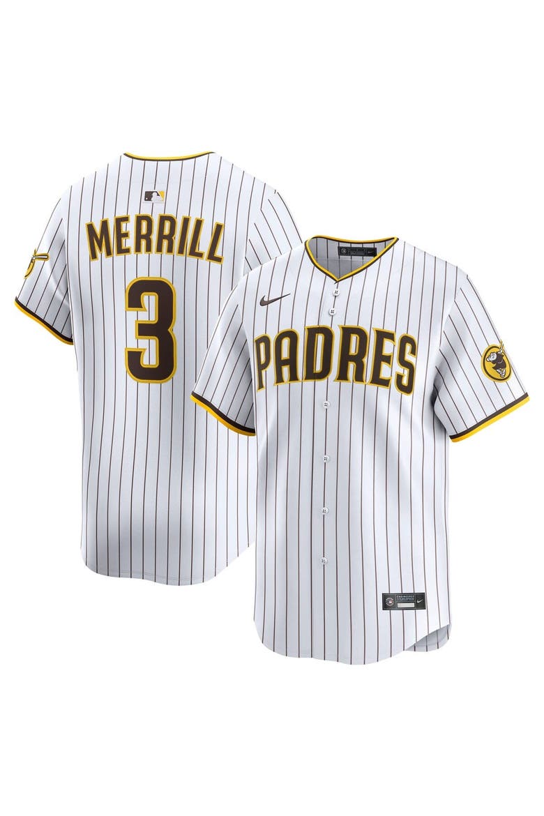 Men's Nike Jackson Merrill White San Diego Padres Home Limited Player Jersey, Main, color, White