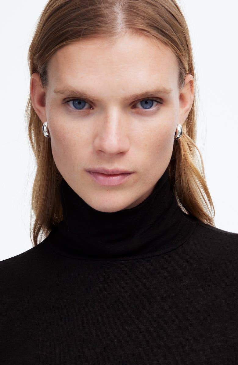 Madewell Long Sleeve Turtleneck Top, Alternate, color, Jet Black