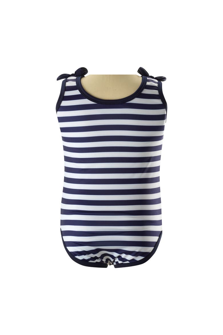 Breton Lycra Swimsuit, Alternate, color, Navy