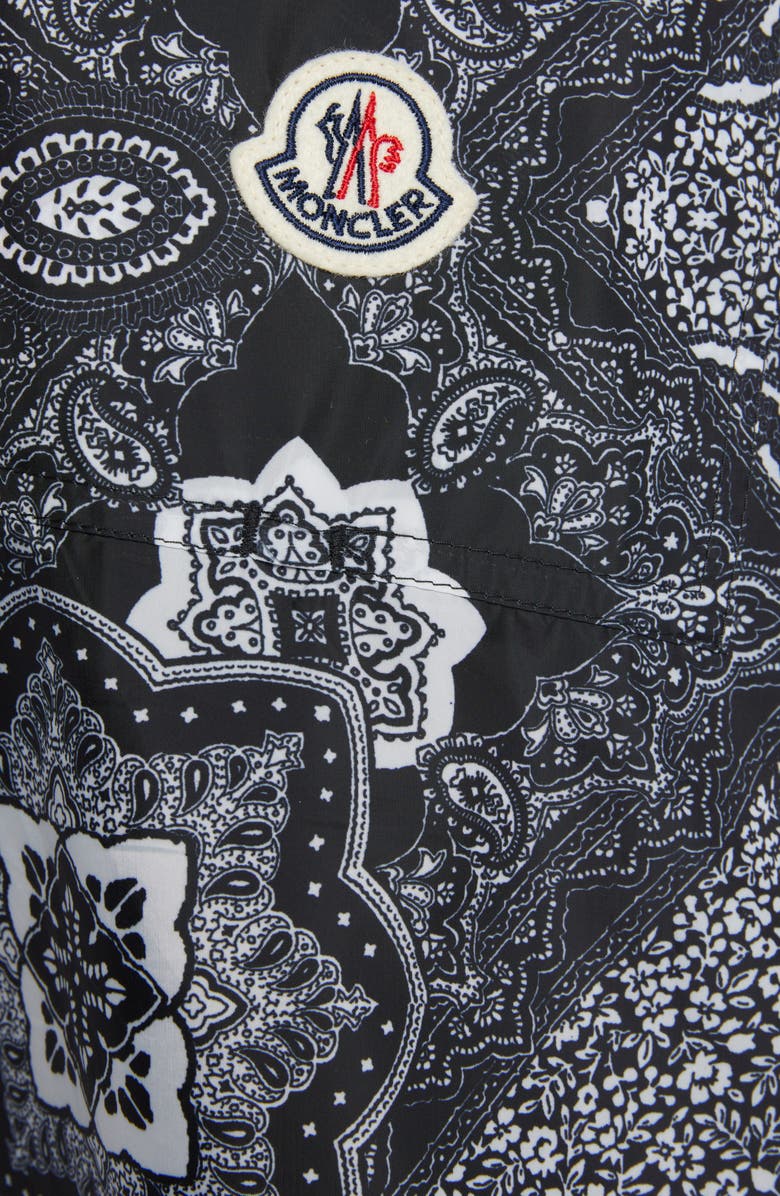 Moncler Bandana Print Swim Trunks, Alternate, color,