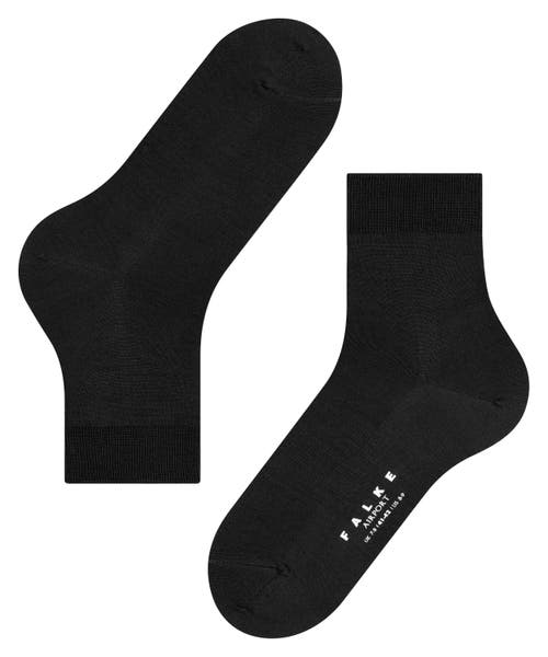 Falke Airport Wool Short Socks In Black