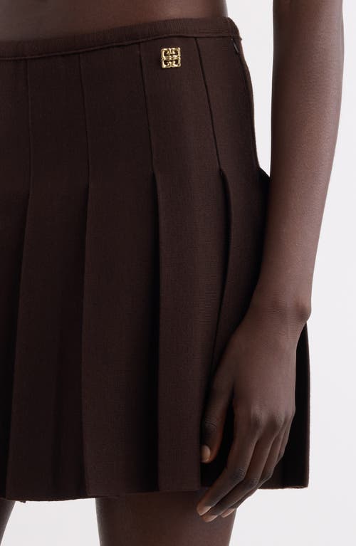 Givenchy Pleated Sweater Miniskirt In Russet Brown