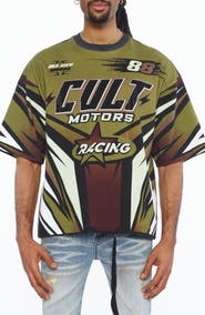 Cult of Individuality Boxy Oversized Racing Graphic Top