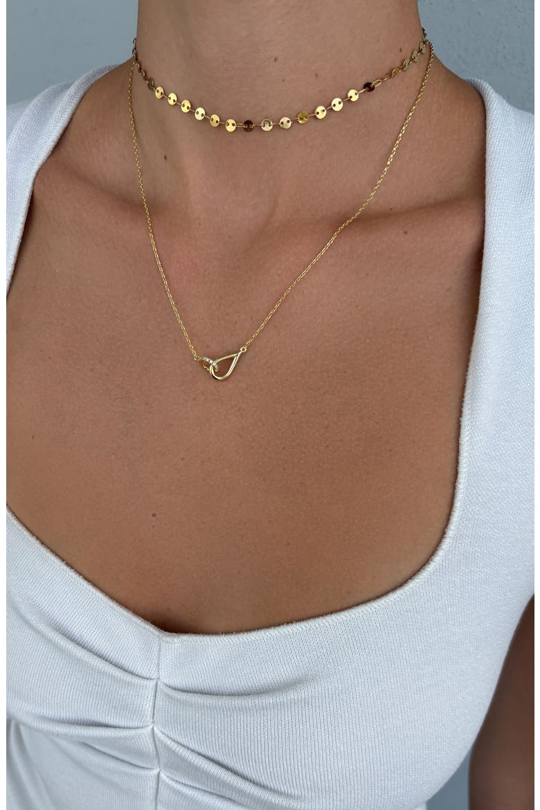 Interlocking Teardrop Pendant Necklace, Alternate, color, GOLD
