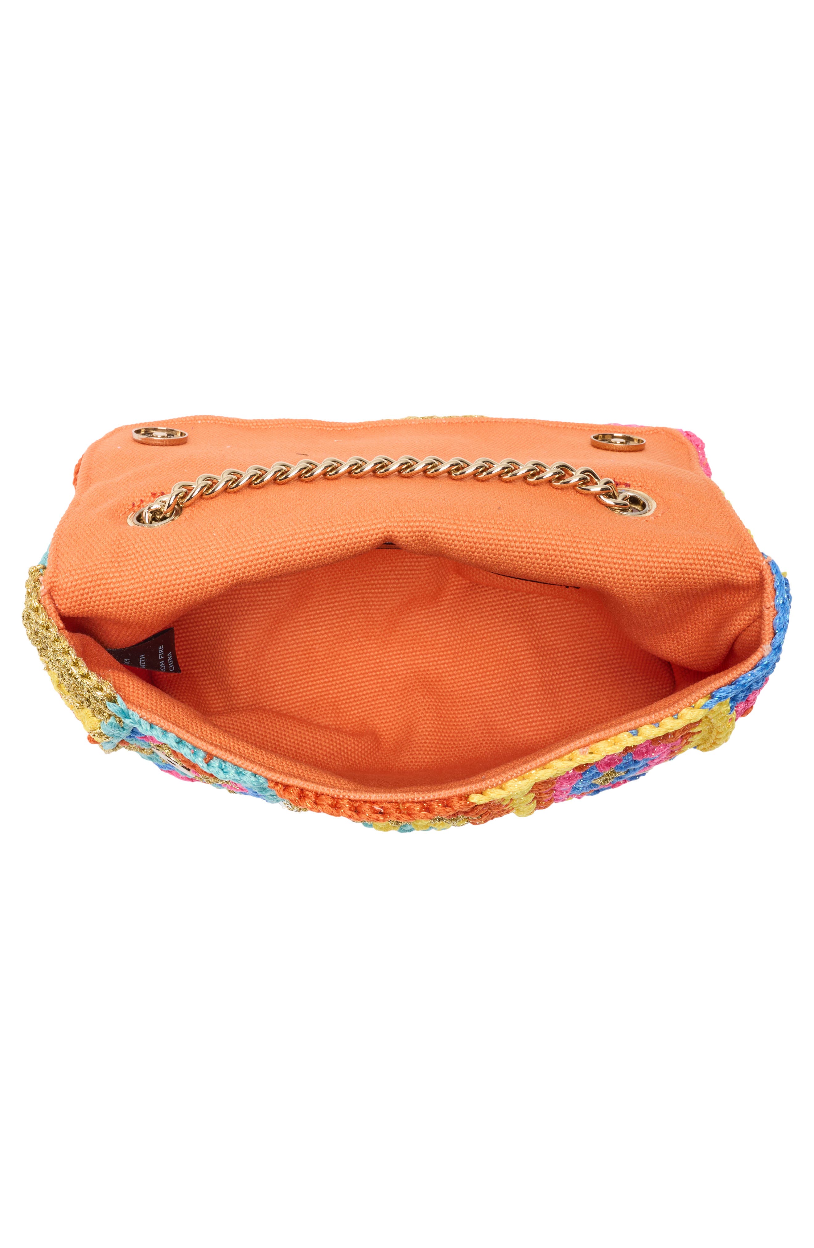 Kurt Geiger London Medium Kensington Crochet Crossbody Bag, Alternate, color, Aqua Multi