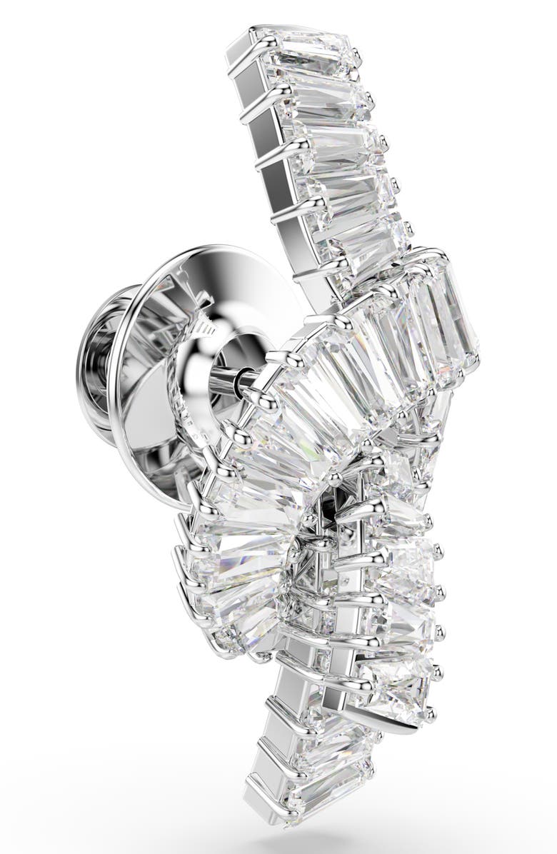 Swarovski Matrix Tack Knot Drop Earrings, Alternate, color, Rhodium/ White