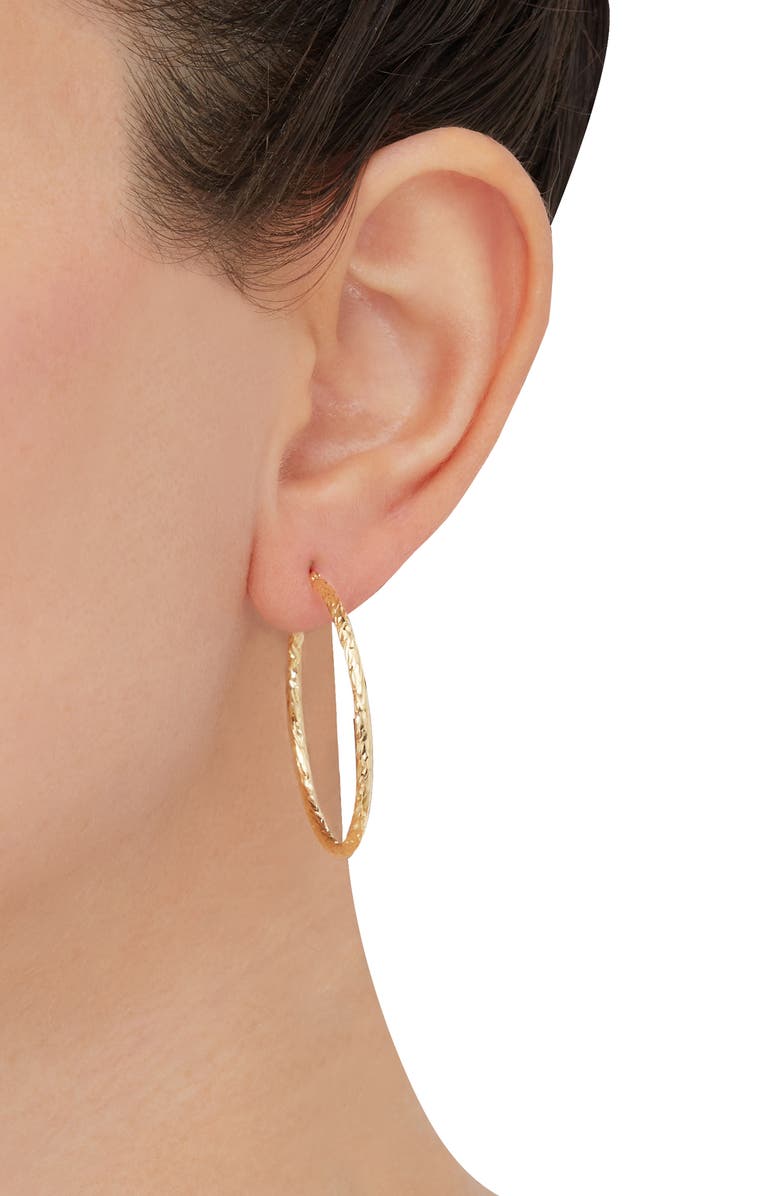 Frankie & Zoe Textured Hoop Earrings, Alternate, color, Yellow Gold